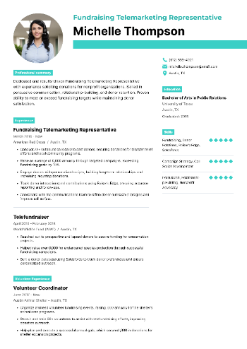 Fundraising Telemarketing Representative Resume Fundraising Telemarketing Representative Resume