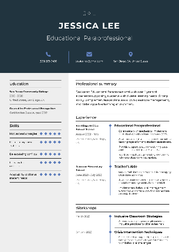 Educational Paraprofessional Resume Educational Paraprofessional Resume