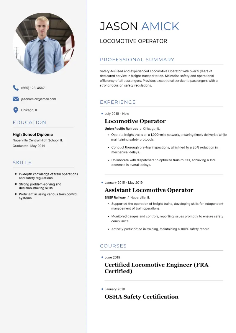 Train Operator Resume Examples and Tips for 2024