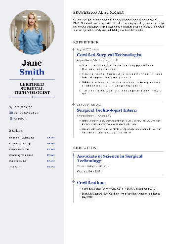 Certified Surgical Technologist Resume Certified Surgical Technologist Resume