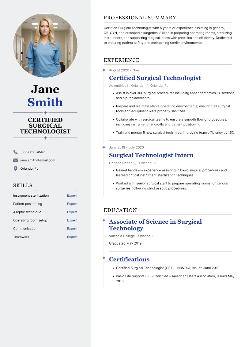 Surgical Tech Resume: Examples, Tips, and Essential Skills