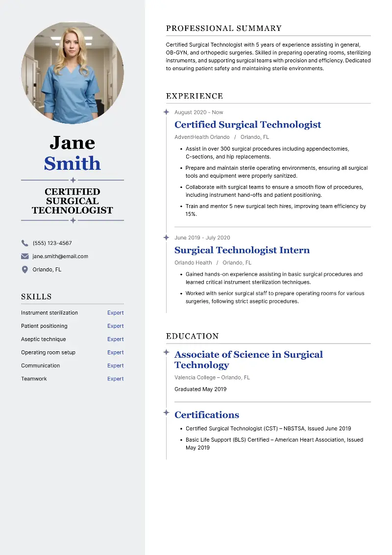 Surgical Tech Resume: Examples, Tips, and Essential Skills