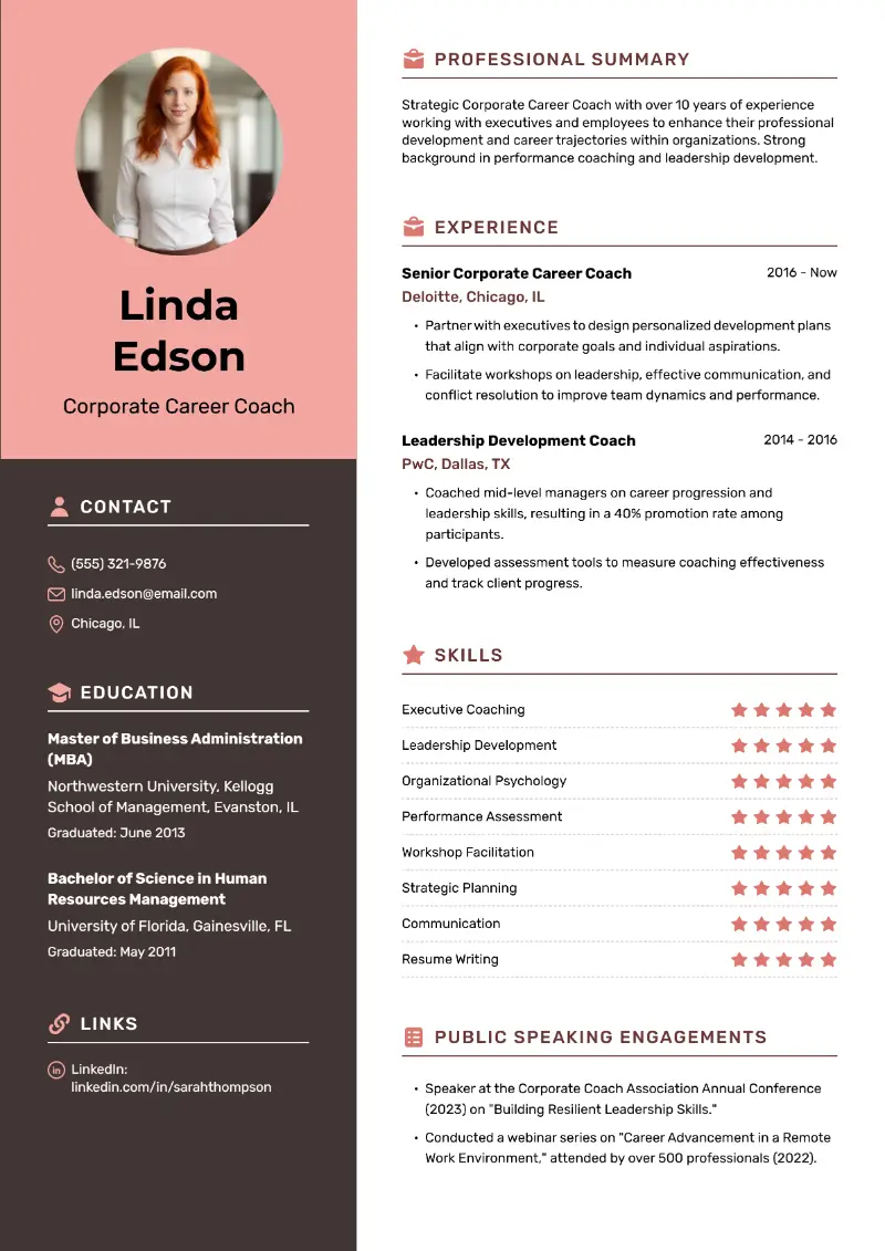 Corporate Career Coach Resume Corporate Career Coach Resume