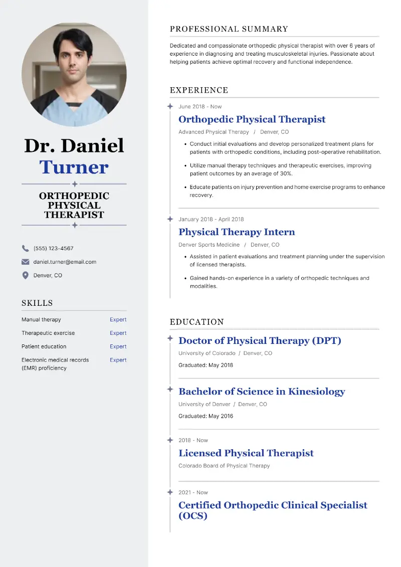 5 Physical Therapist Resume Examples and Templates