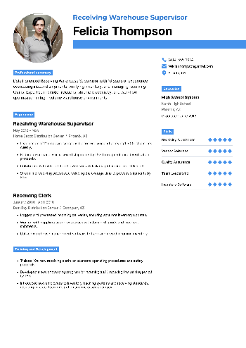 Receiving Warehouse Supervisor Resume Receiving Warehouse Supervisor Resume