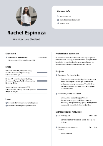 Architecture Student Resume Architecture Student Resume