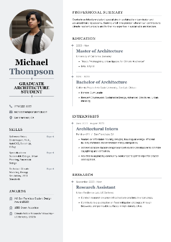 Graduate Architecture Student Resume Graduate Architecture Student Resume
