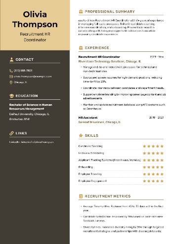 Recruitment HR Coordinator Resume Recruitment HR Coordinator Resume