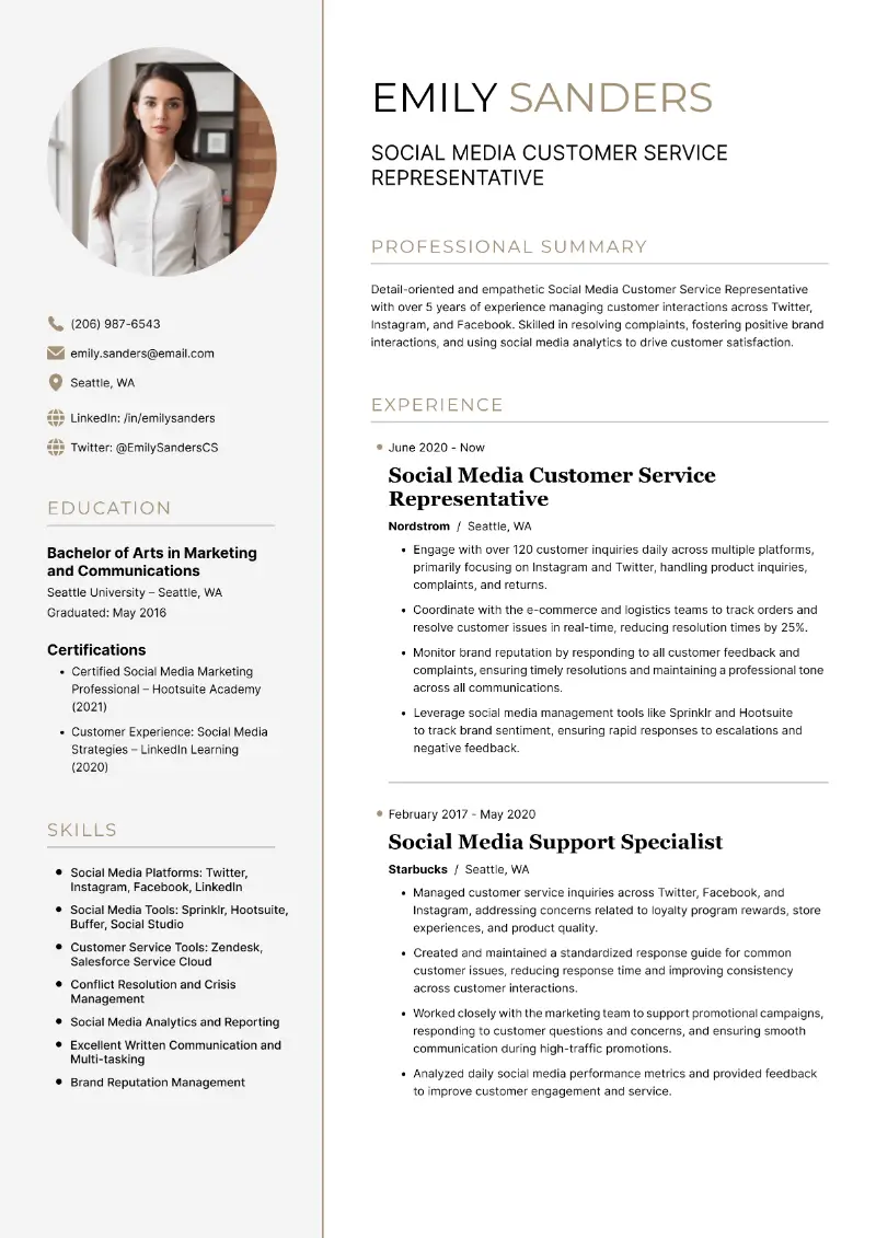 Social Media Customer Service Representative Resume  Social Media Customer Service Representative Resume