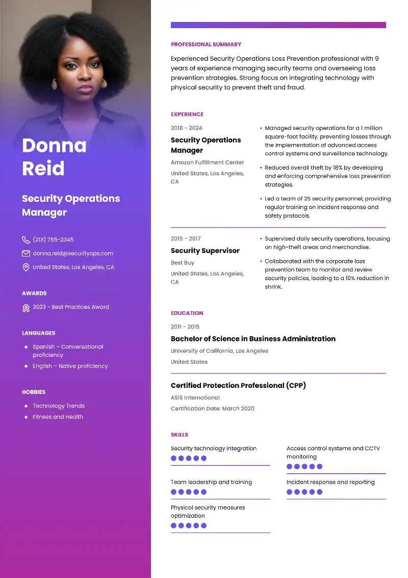 Security Operations Manager  Resume Security Operations Manager  Resume