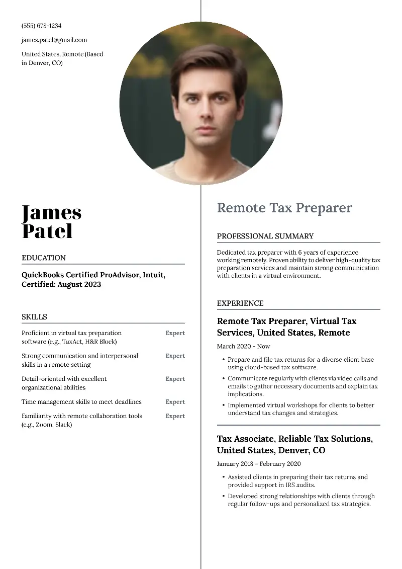 Remote Tax Preparer  Resume Remote Tax Preparer  Resume