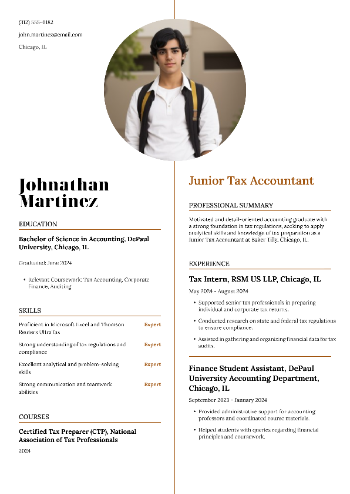 Junior Tax Accountant Resume Junior Tax Accountant Resume