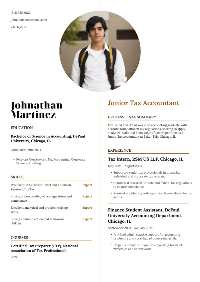 Junior Accountant Resume Examples and Templates for 2025