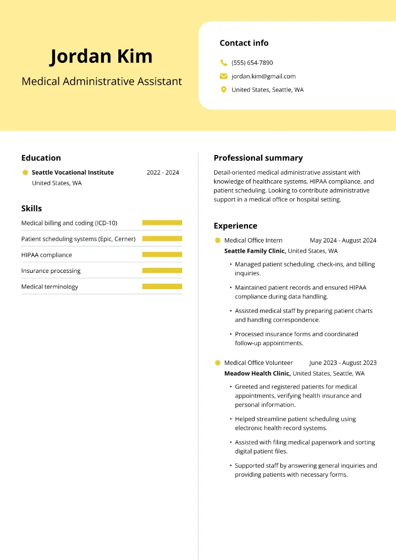 Entry-Level Administrative Assistant Resume Examples 