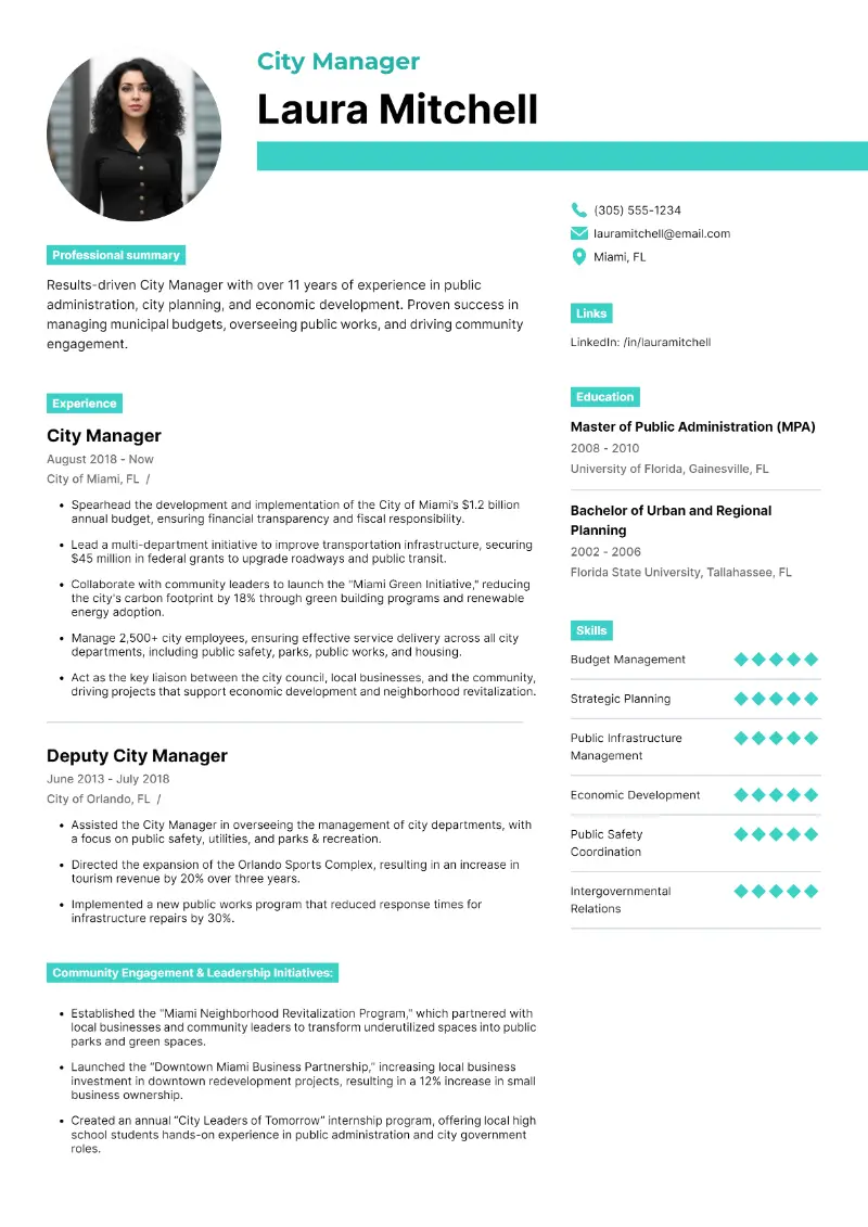 Effective City Manager Resume: Examples and Tips