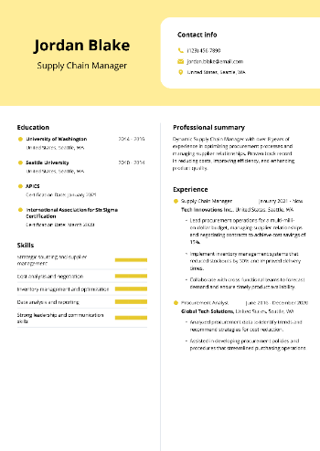 Supply Chain Manager Resume Supply Chain Manager Resume