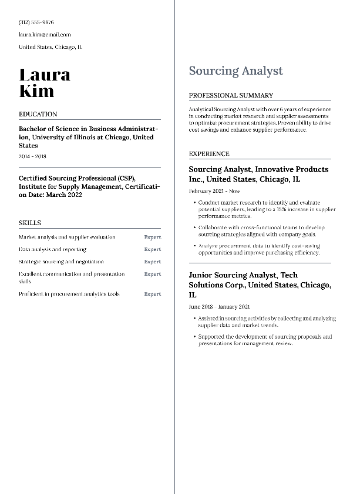 Sourcing Analyst Resume Sourcing Analyst Resume
