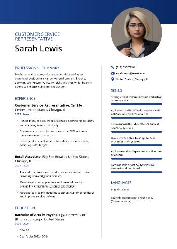 Customer Service Representative Resume Customer Service Representative Resume