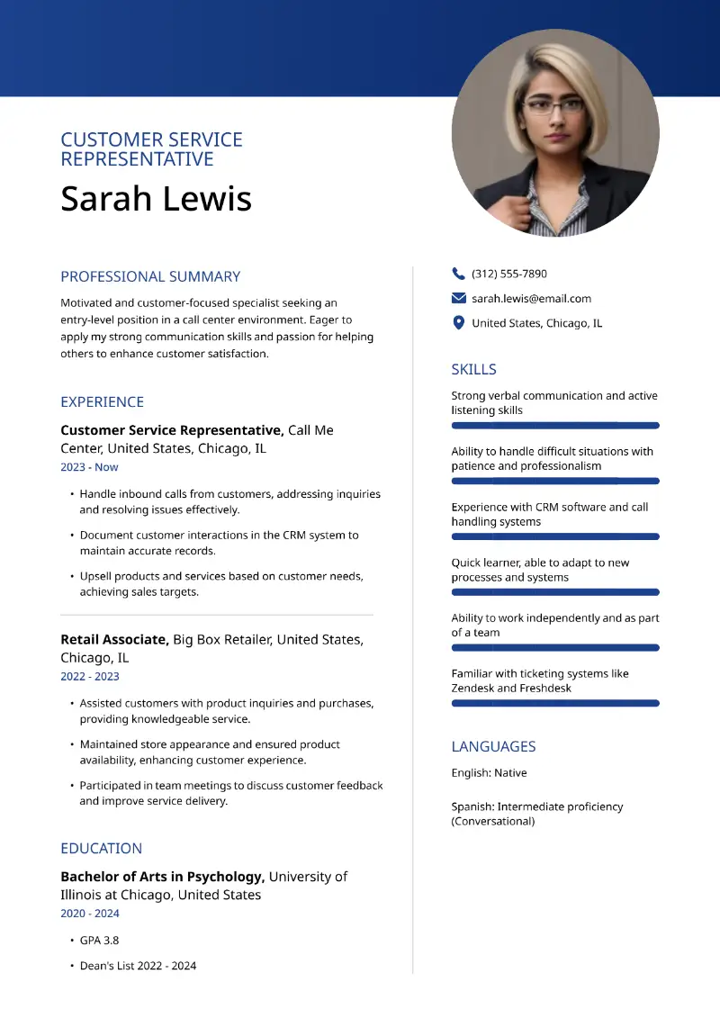 Customer Service Representative Resume Customer Service Representative Resume