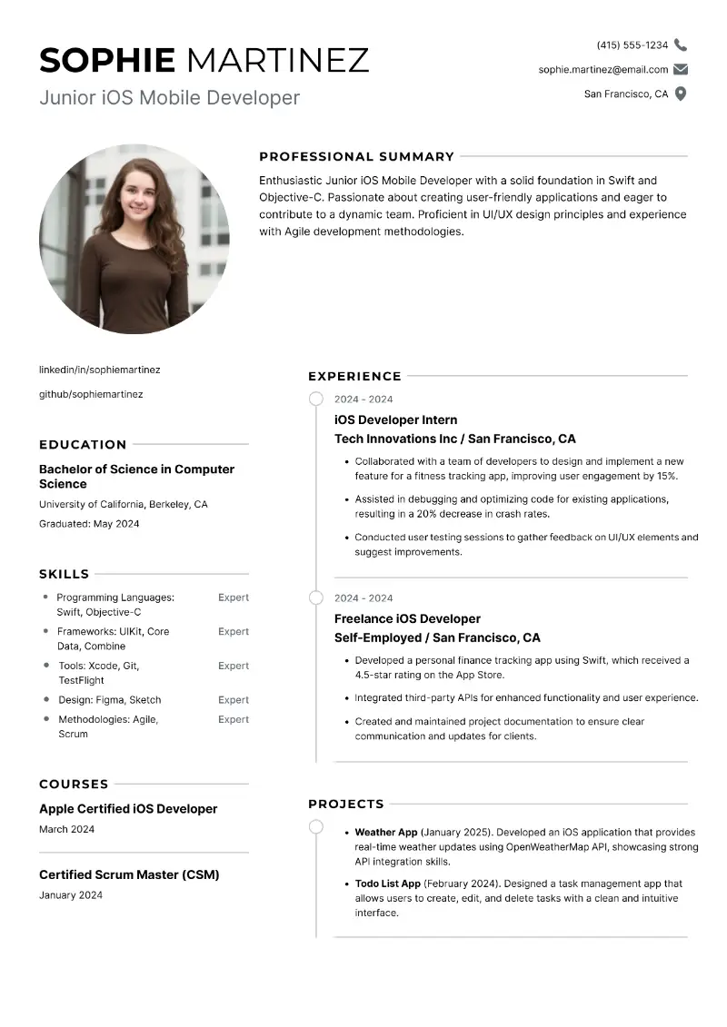 iOS Developer Resume: Examples and Templates for 2025