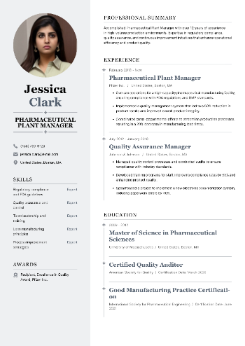 Pharmaceutical Plant Manager Resume Pharmaceutical Plant Manager Resume
