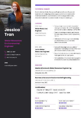 Water Resources Environmental Engineer Resume Water Resources Environmental Engineer Resume