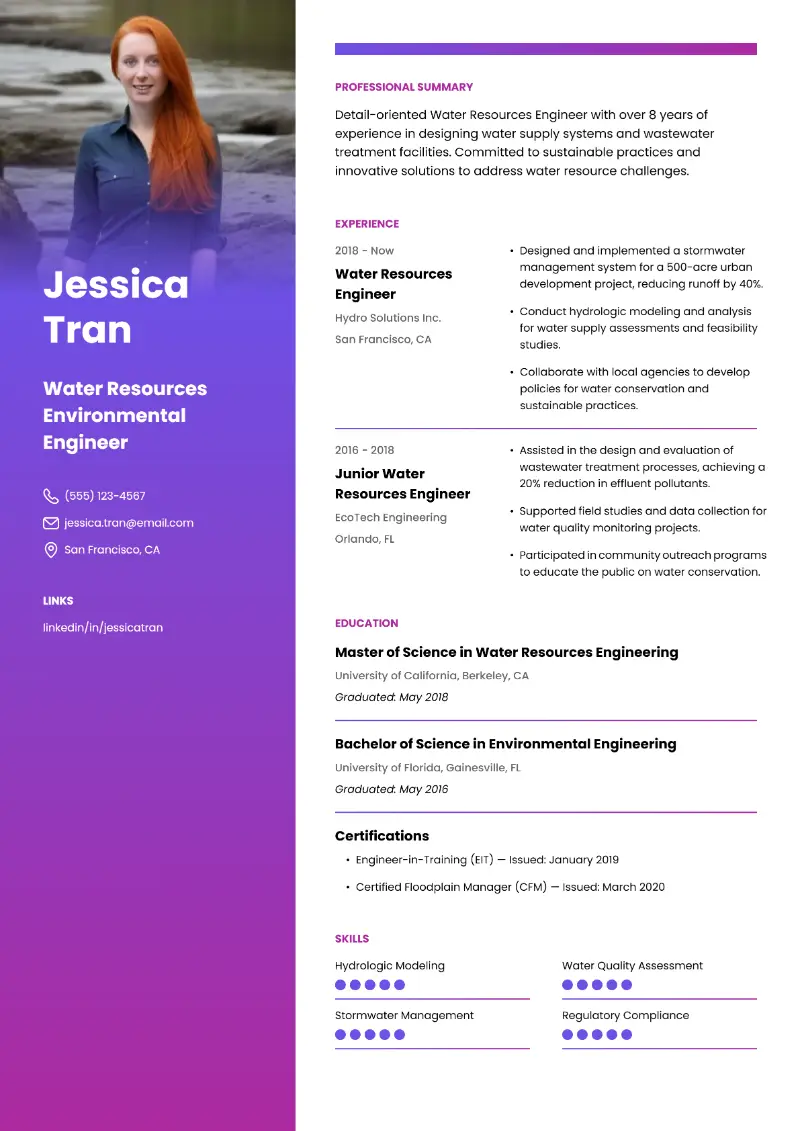 Environmental Engineer Resume Examples and Tips for 2025