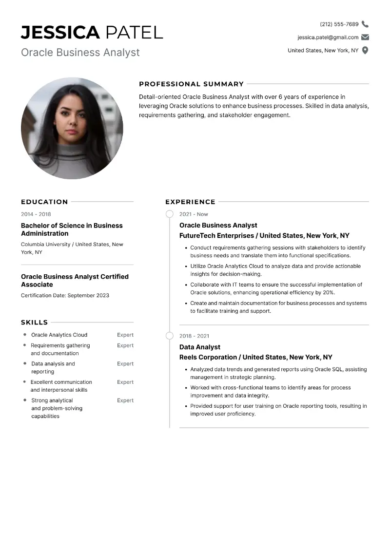 Oracle Business Analyst Resume Oracle Business Analyst Resume