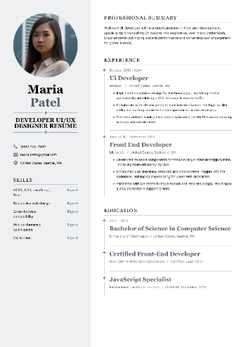 Developer UI/UX Designer Resume Resume Developer UI/UX Designer Resume Resume