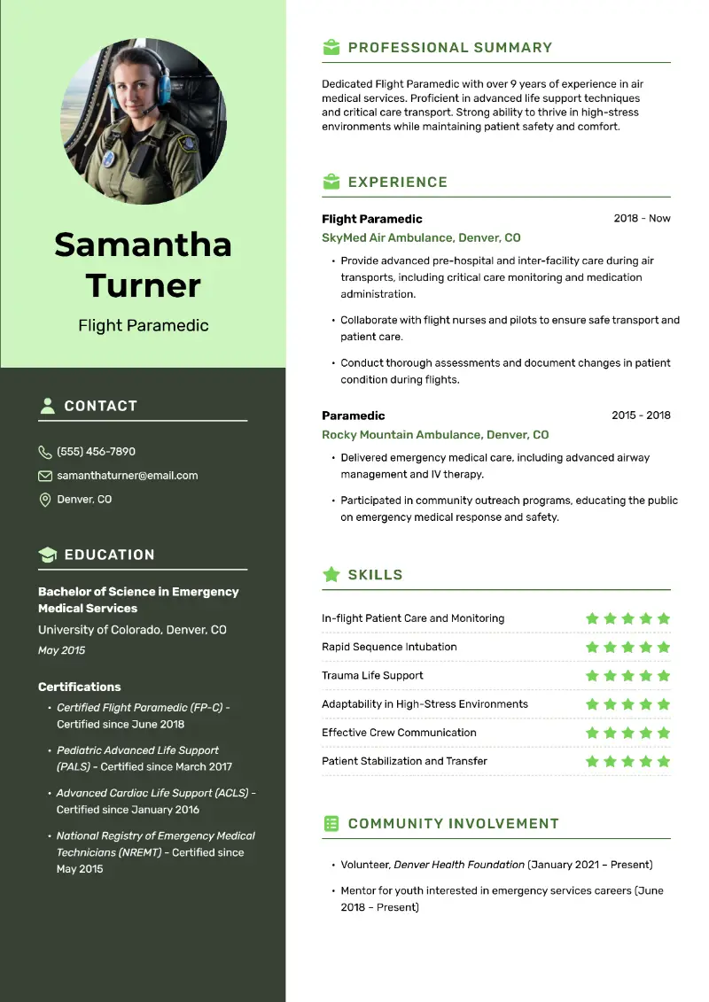 Flight Paramedic Resume Flight Paramedic Resume