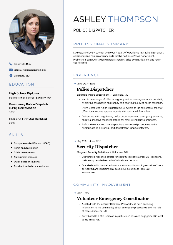 Police Dispatcher Resume Police Dispatcher Resume