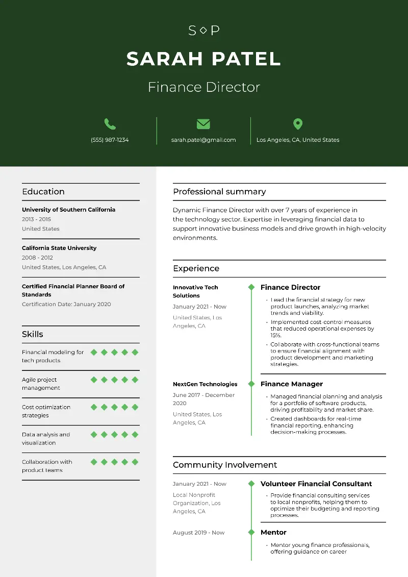 Finance Director Resume Finance Director Resume