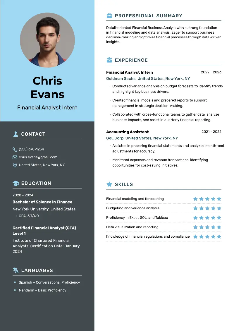 4 Entry-Level Business Analyst Resume Examples for 2025