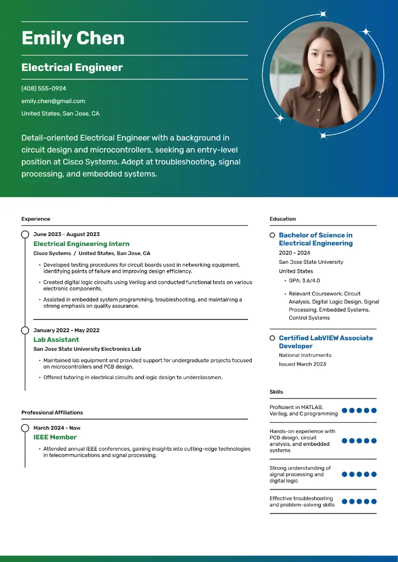 Electrical Engineer Resume