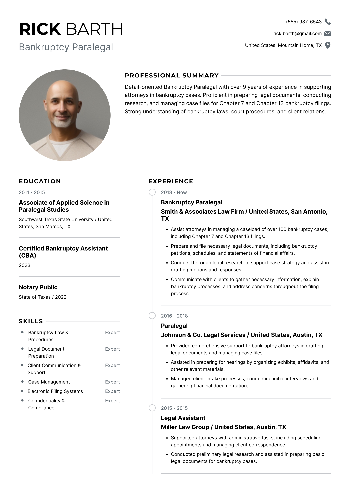 Bankruptcy Paralegal Resume