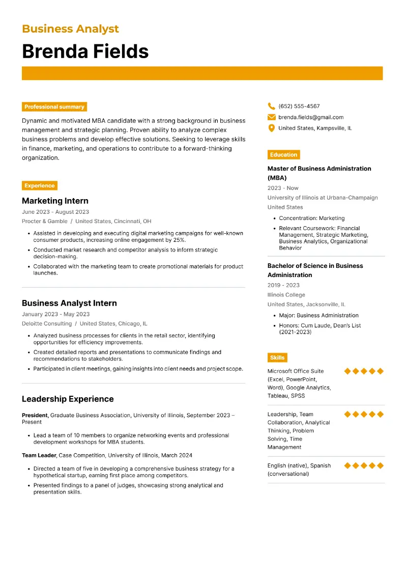 Business Analyst Resume Business Analyst Resume