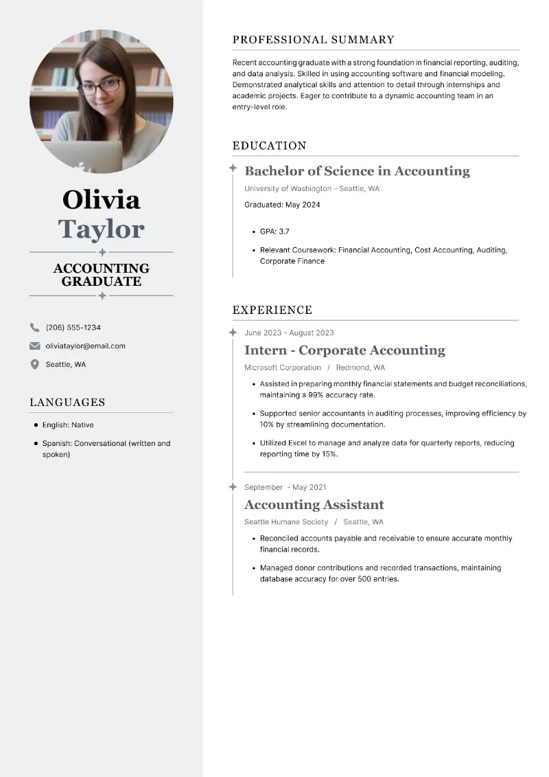 Entry-Level Accounting Resume Examples and Guide for Grads