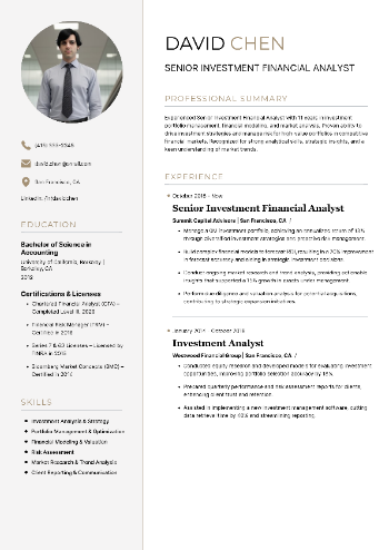 Senior Investment Financial Analyst Resume Senior Investment Financial Analyst Resume