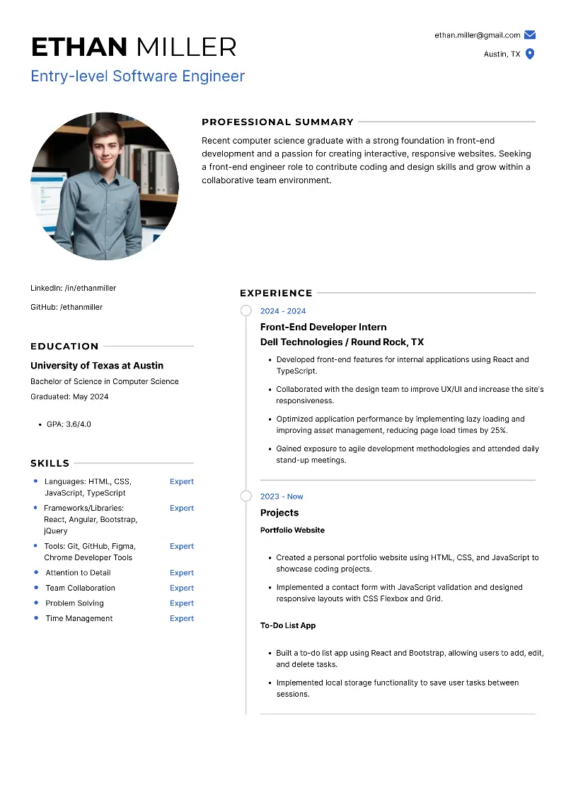 Entry-Level Software Engineer Resume: Guide with Examples