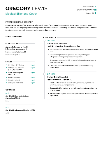 Medical Biller and Coder Resume Medical Biller and Coder Resume