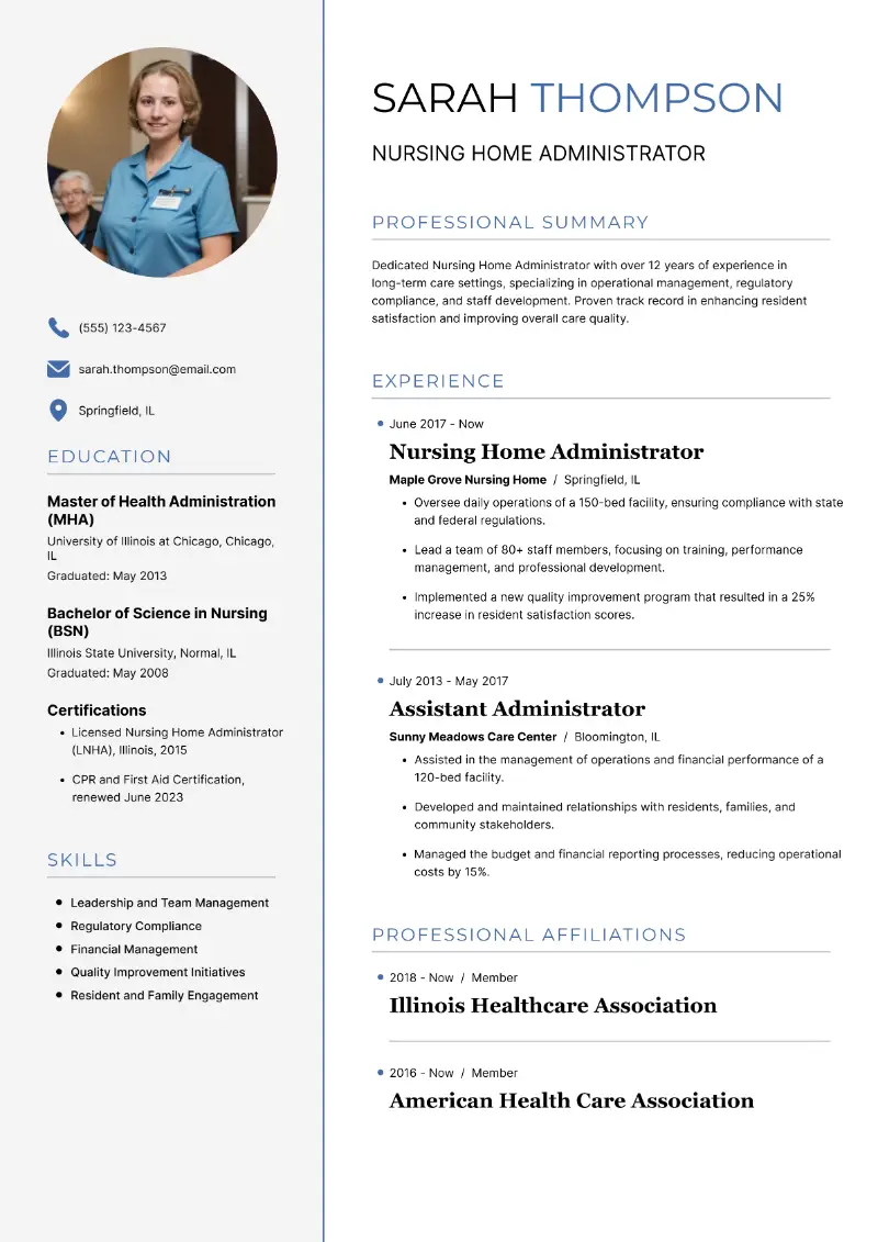 Nursing Home Resume Examples and Writing Tips for 2025