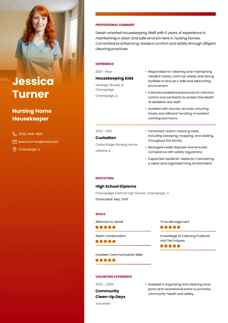 Nursing Home Housekeeper Resume Nursing Home Housekeeper Resume