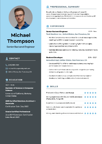 Senior Backend Engineer Resume Senior Backend Engineer Resume