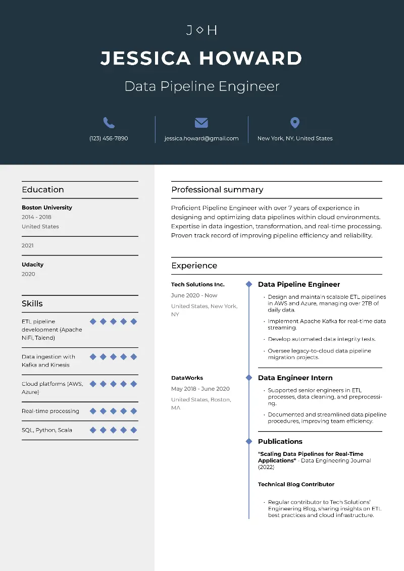 Big Data Engineer Resume Examples & Guide for 2025