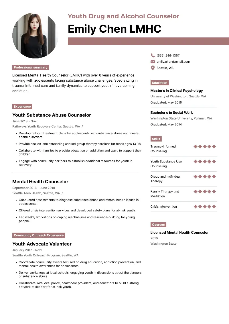 Youth Drug and Alcohol Counselor Resume Youth Drug and Alcohol Counselor Resume