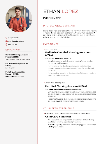 Pediatric CNA Resume Pediatric CNA Resume