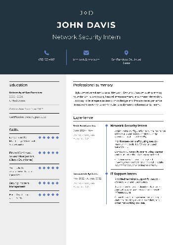 Network Security Intern  Resume Network Security Intern  Resume