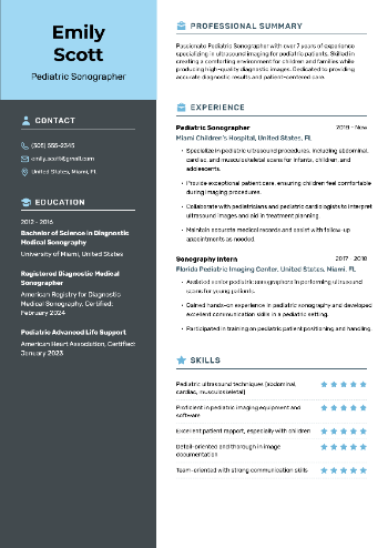 Pediatric Sonographer  Resume Pediatric Sonographer  Resume