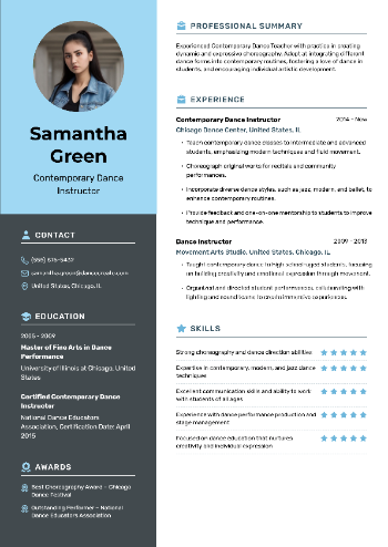 Contemporary Dance Instructor  Resume Contemporary Dance Instructor  Resume