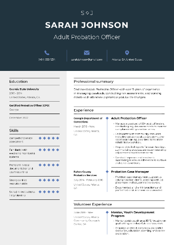 Adult Probation Officer Resume Adult Probation Officer Resume